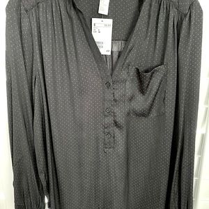 Long sleeve silky blouse